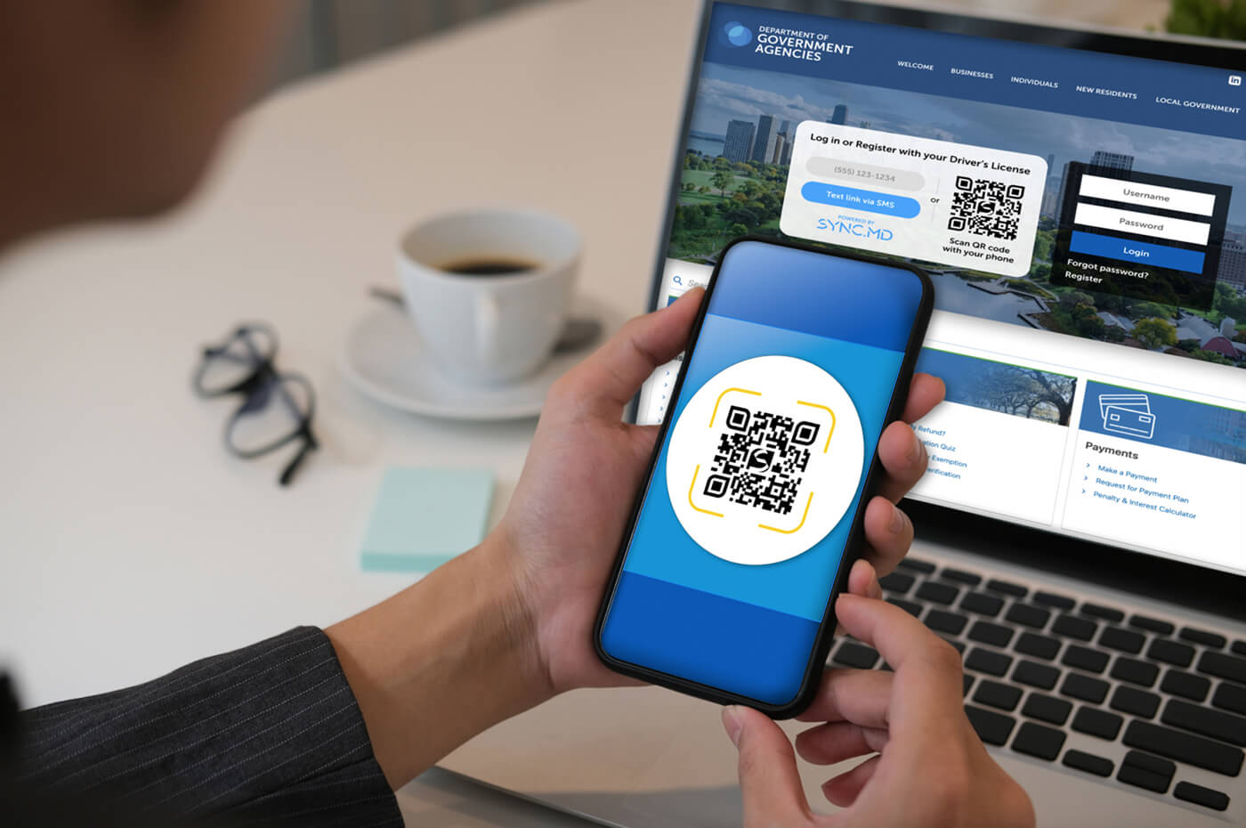 Scan QR code or
send text link