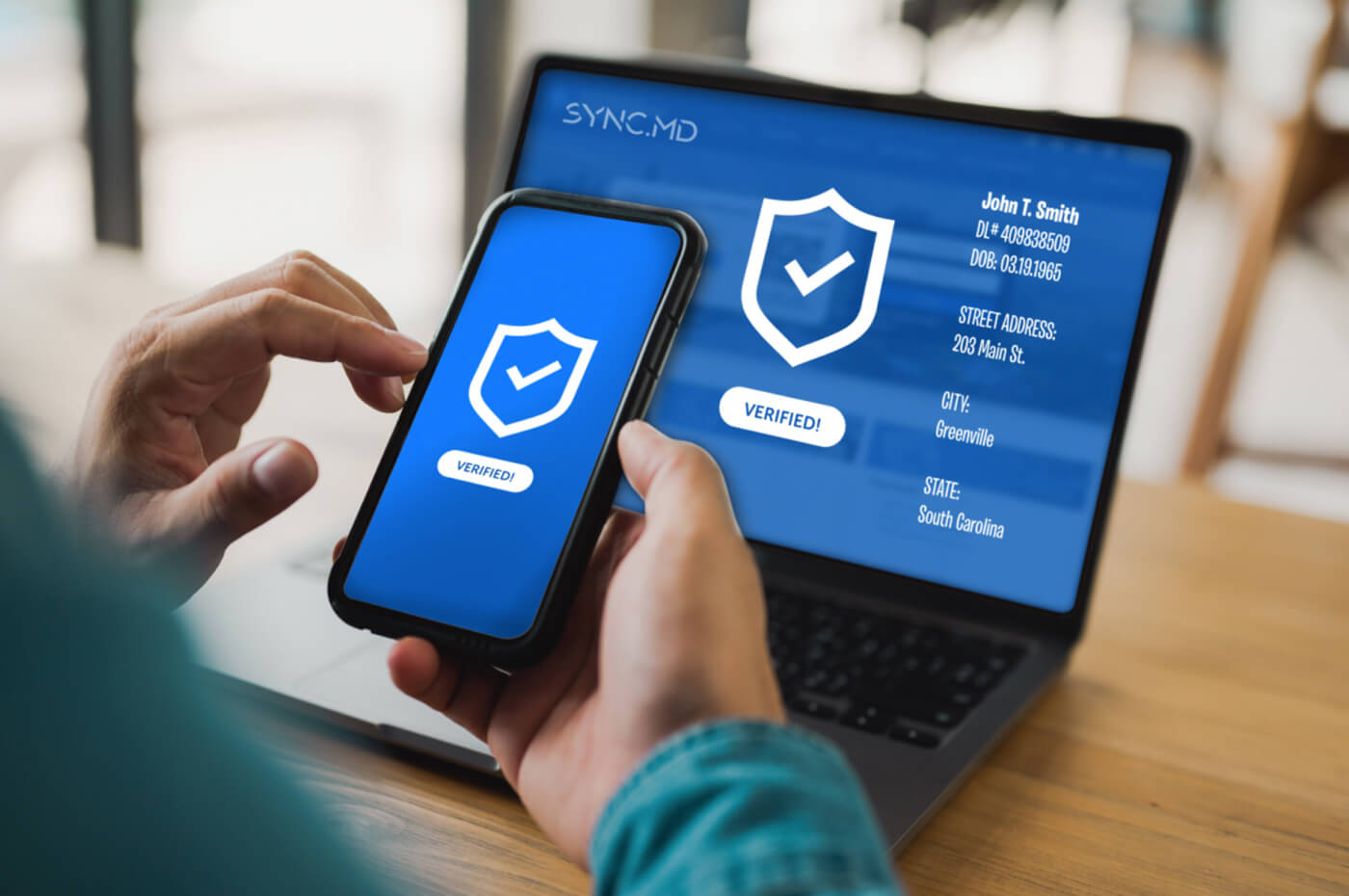 Customer is instantly
& securely validated